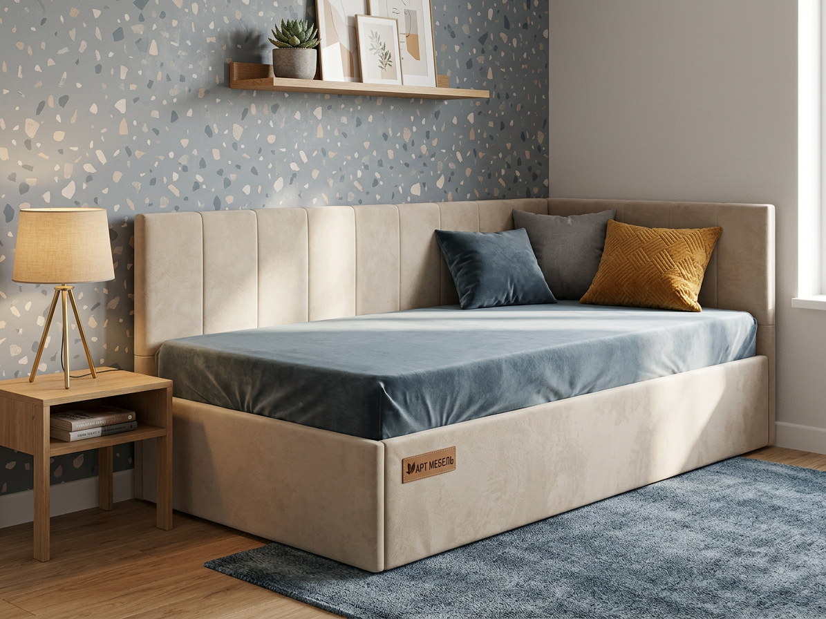 Кровать КР-3 90х200 Бежевая