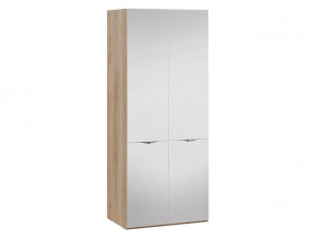 Шкаф 2 дв. с зеркалом «Глосс» Графит